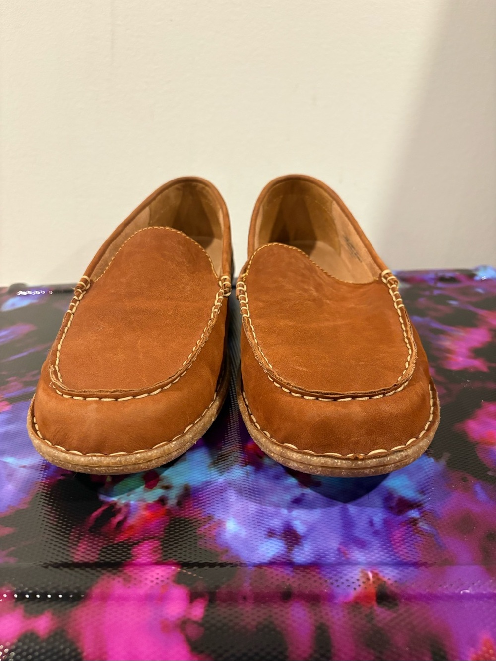 Born Men's Suede Slip-On Loafers in Cognac - Picture 9 of 9